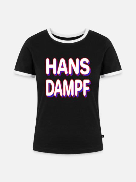 HANS DAMPF - Frauen Kontrast-T-Shirt - Schwarz/Weiß