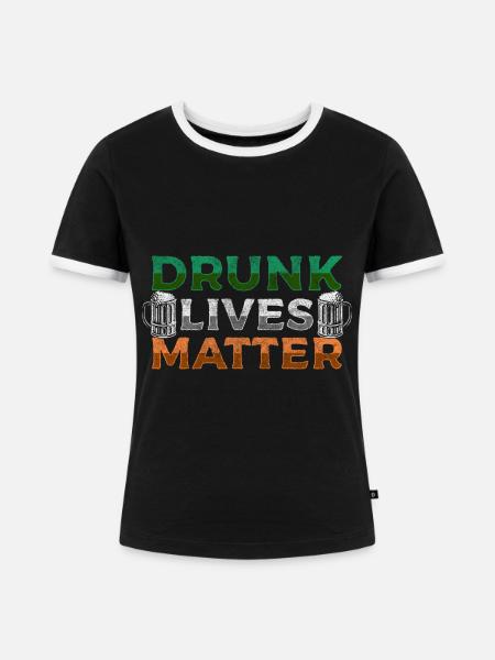 Pub Trinker Tourismus Insel - Frauen Kontrast-T-Shirt - Schwarz/Weiß