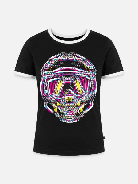 Helm - Frauen Kontrast-T-Shirt - Schwarz/Weiß