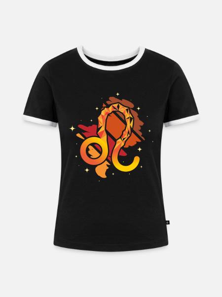 Sternzeichen Löwe - Frauen Kontrast-T-Shirt - Schwarz/Weiß
