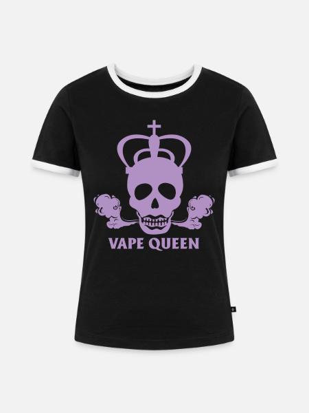 E-Zigarette E-Shisha Dampf Liquid - Frauen Kontrast-T-Shirt - Schwarz/Weiß
