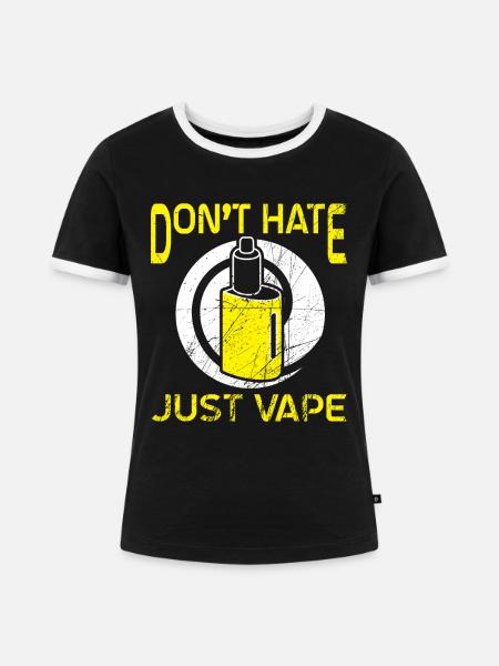 Elektro Zigarette E-Zigarette E-Shisha Vape - Frauen Kontrast-T-Shirt - Schwarz/Weiß