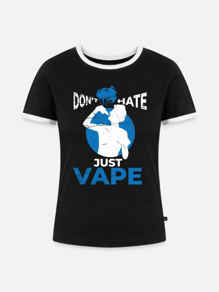 Elektro Zigarette E-Zigarette E-Shisha Vape - Frauen Kontrast-T-Shirt - Schwarz/Weiß