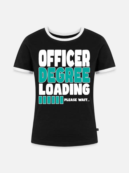 Offizier lädt Ausbildung - Frauen Kontrast-T-Shirt - Schwarz/Weiß