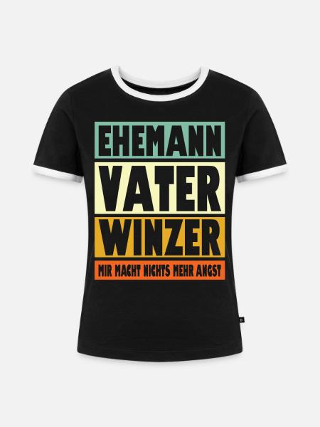 Winzer Vater Ehemann Held - Frauen Kontrast-T-Shirt - Schwarz/Weiß