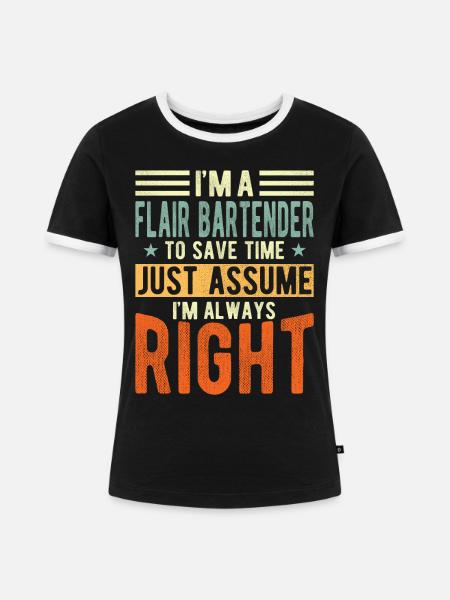 Flair Barkeeper - Frauen Kontrast-T-Shirt - Schwarz/Weiß