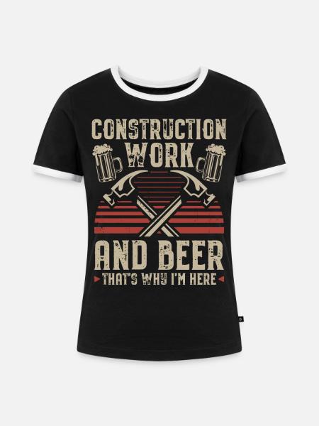 Bauarbeiter - Frauen Kontrast-T-Shirt - Schwarz/Weiß