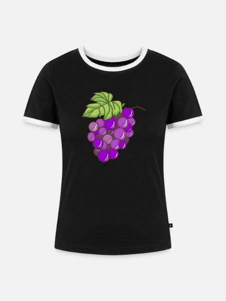 Trauben Weintrauben - Frauen Kontrast-T-Shirt - Schwarz/Weiß