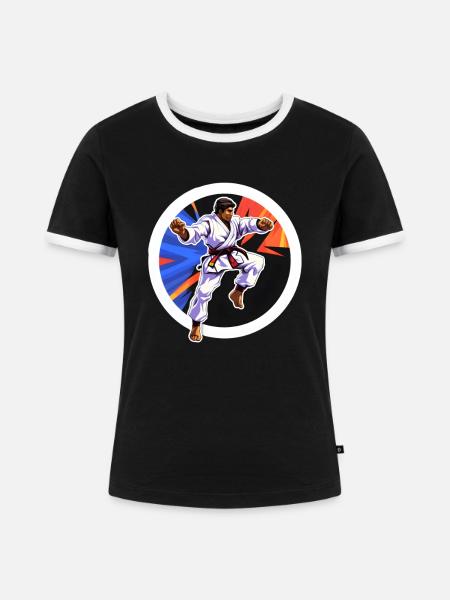 Karate Kampfkunst - Frauen Kontrast-T-Shirt - Schwarz/Weiß