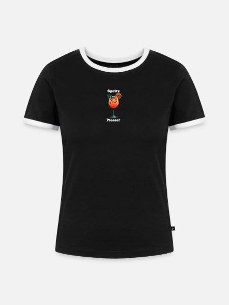 Spritz Please! - Frauen Kontrast-T-Shirt - Schwarz/Weiß