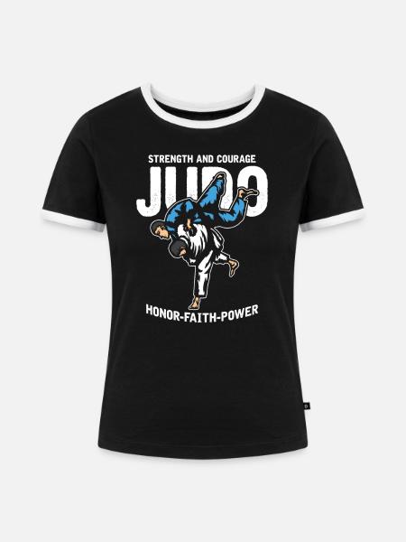 Judo - Frauen Kontrast-T-Shirt - Schwarz/Weiß