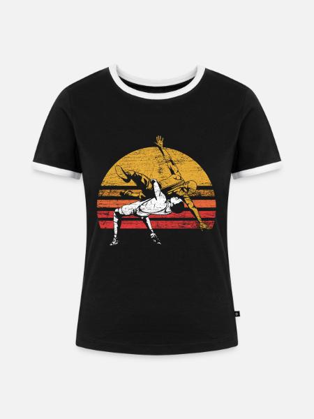 Wrestling - Frauen Kontrast-T-Shirt - Schwarz/Weiß