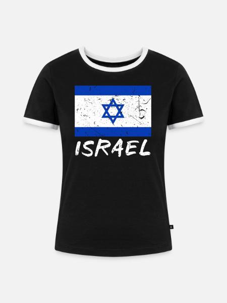 Israel - Frauen Kontrast-T-Shirt - Schwarz/Weiß