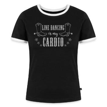 Country Linedance - Frauen Kontrast-T-Shirt - Schwarz/Weiß - Vorne - Selfina (174cm)