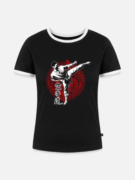 Karate - Frauen Kontrast-T-Shirt - Schwarz/Weiß
