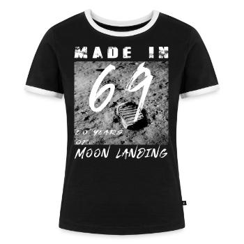 Made in 69 Geboren in 1969 - Frauen Kontrast-T-Shirt - Schwarz/Weiß - Vorne - Selfina (174cm)