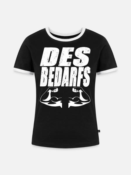 Bedarfs - Frauen Kontrast-T-Shirt - Schwarz/Weiß