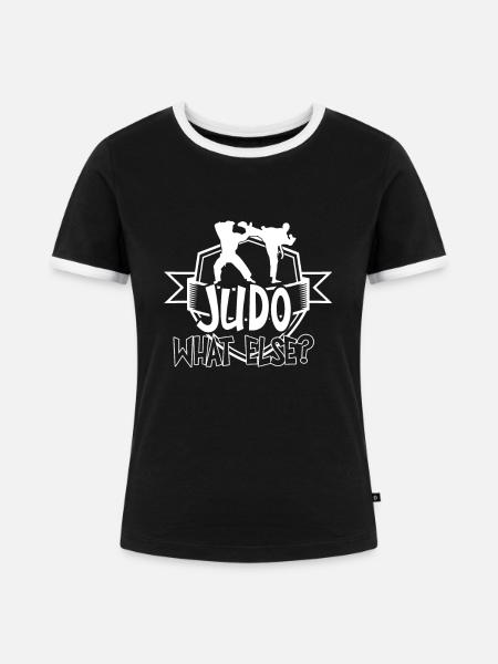 Judo Kampf - Frauen Kontrast-T-Shirt - Schwarz/Weiß