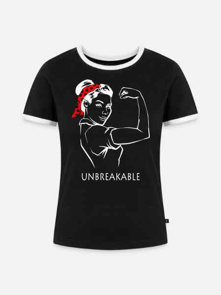 Frauenpower - Frauen Kontrast-T-Shirt - Schwarz/Weiß