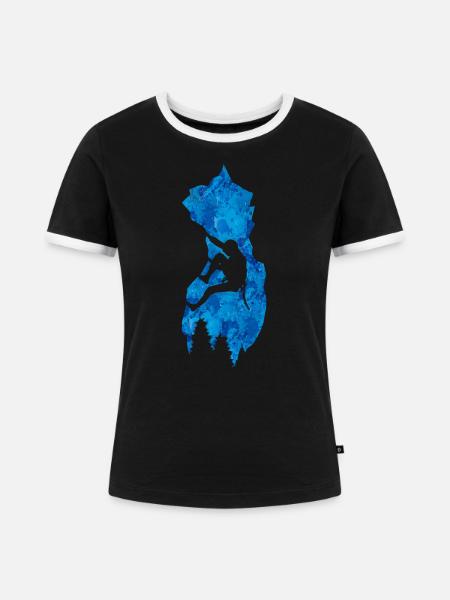 Klettern Kletterer - Frauen Kontrast-T-Shirt - Schwarz/Weiß