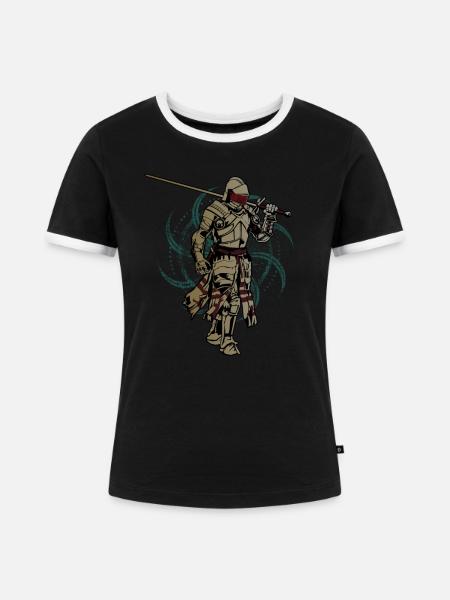 Ritter - Frauen Kontrast-T-Shirt - Schwarz/Weiß