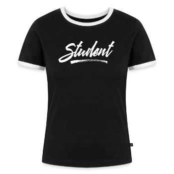 Student Student Student Student - Frauen Kontrast-T-Shirt - Schwarz/Weiß - Vorne - Selfina (174cm)