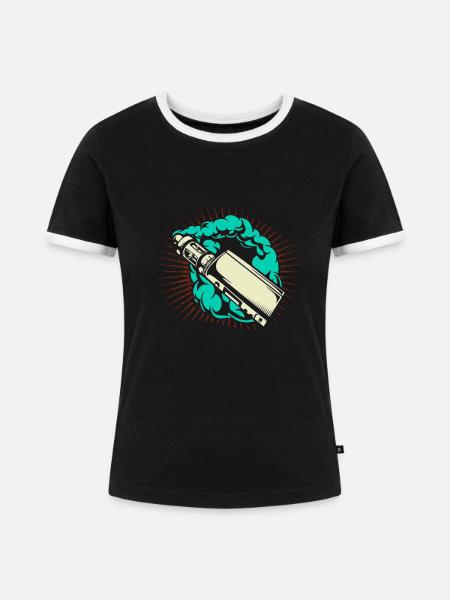 Vape - Frauen Kontrast-T-Shirt - Schwarz/Weiß