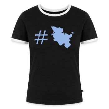 Schleswig Holstein - Frauen Kontrast-T-Shirt - Schwarz/Weiß - Vorne - Selfina (174cm)