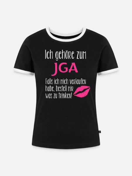 JGA Braut Brautjungfer - Frauen Kontrast-T-Shirt - Schwarz/Weiß