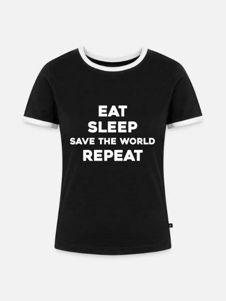 Polizei - Frauen Kontrast-T-Shirt - Schwarz/Weiß