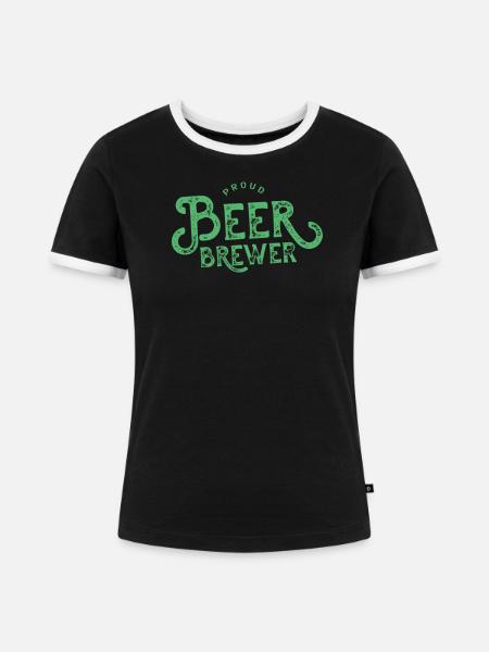 Brauer Bier brauen - Frauen Kontrast-T-Shirt - Schwarz/Weiß