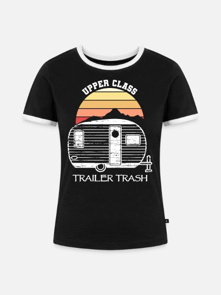 Trailer Trash USA - Frauen Kontrast-T-Shirt - Schwarz/Weiß