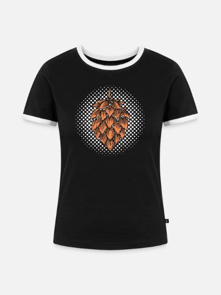 Bier - Frauen Kontrast-T-Shirt - Schwarz/Weiß
