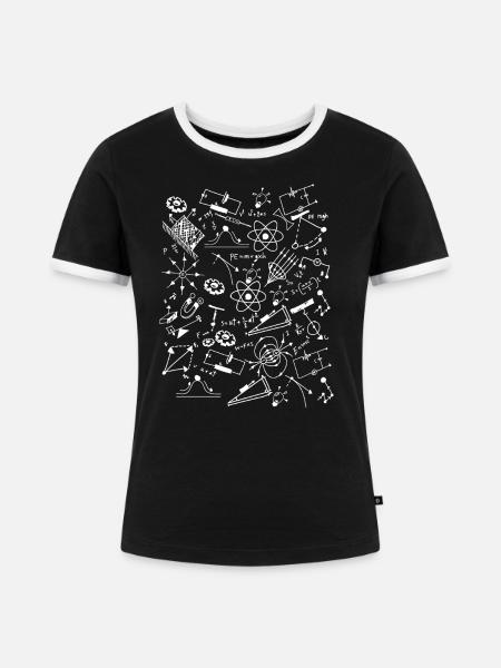 Physik - Frauen Kontrast-T-Shirt - Schwarz/Weiß