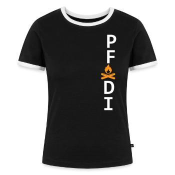Pfadfi Feuer Pfadfinder - Frauen Kontrast-T-Shirt - Schwarz/Weiß - Vorne - Selfina (174cm)
