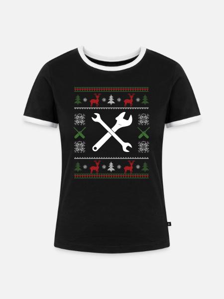 Weihnachtsgeschenk Bester Mechaniker Geschenk - Frauen Kontrast-T-Shirt - Schwarz/Weiß