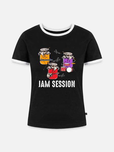 Marmeladen Session Geschenk - Frauen Kontrast-T-Shirt - Schwarz/Weiß