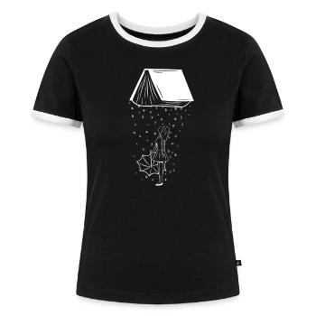 Buch Nerd Geschenk - Frauen Kontrast-T-Shirt - Schwarz/Weiß - Vorne - Selfina (174cm)