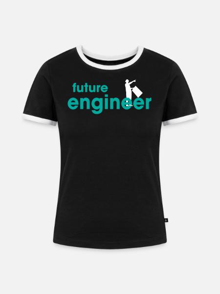 Future Engineer - Frauen Kontrast-T-Shirt - Schwarz/Weiß