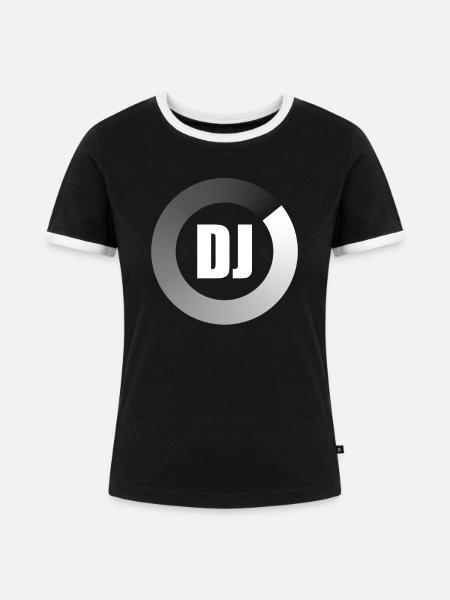 DJ Party Discjockey - Frauen Kontrast-T-Shirt - Schwarz/Weiß