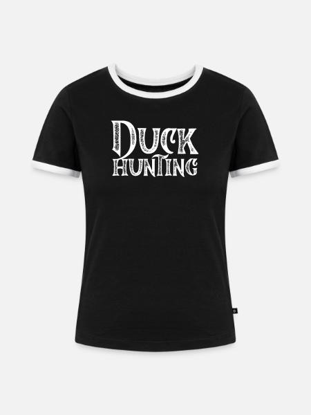 Entenjäger Entenjagd - Frauen Kontrast-T-Shirt - Schwarz/Weiß
