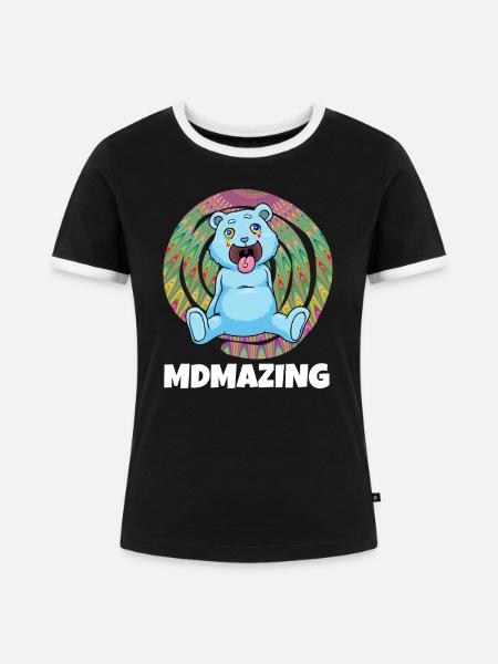 MDMA - Frauen Kontrast-T-Shirt - Schwarz/Weiß