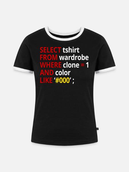 Select tshirt from wardrobe - Frauen Kontrast-T-Shirt - Schwarz/Weiß