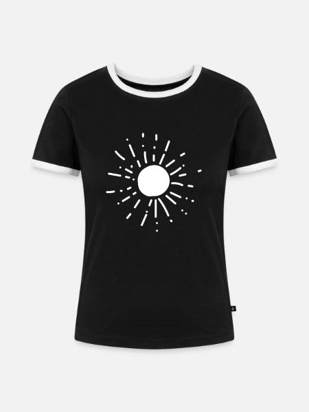 Sonne Sun - Frauen Kontrast-T-Shirt - Schwarz/Weiß