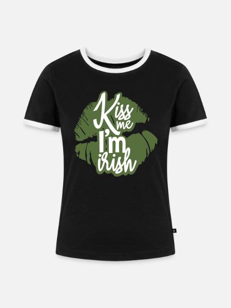 St. Patricks Day Irish - Frauen Kontrast-T-Shirt - Schwarz/Weiß