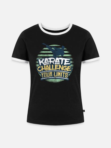 Karate - Frauen Kontrast-T-Shirt - Schwarz/Weiß