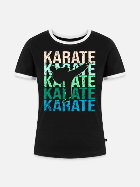 Karate - Frauen Kontrast-T-Shirt - Schwarz/Weiß