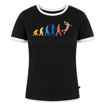 Evolution Basketballer Basketball - Frauen Kontrast-T-Shirt - Schwarz/Weiß - Vorne - Selfina (174cm)