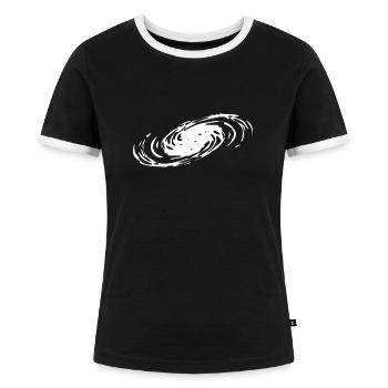 Schwarzes Loch - Frauen Kontrast-T-Shirt - Schwarz/Weiß - Vorne - Selfina (174cm)