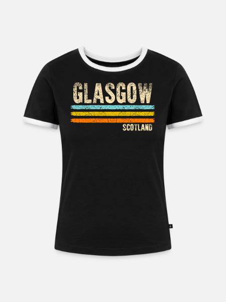 Glasgow Schottland - Frauen Kontrast-T-Shirt - Schwarz/Weiß